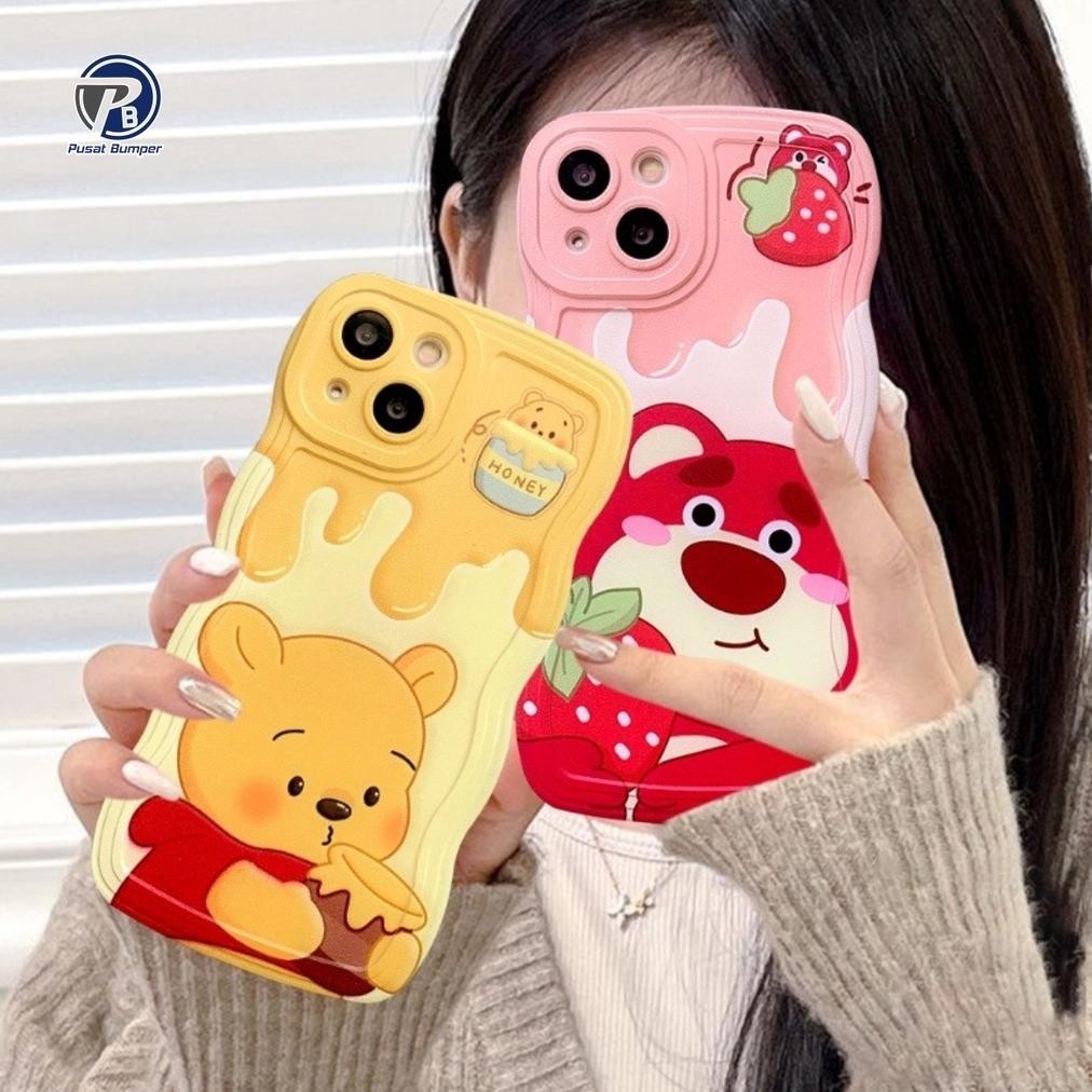 d-54 Re27 Ss800 Softcase Silikon Wavy Gelombang Pooh & Lotso For Vivo Y03 Y27S Y36 4G V29  Pb4947 Te