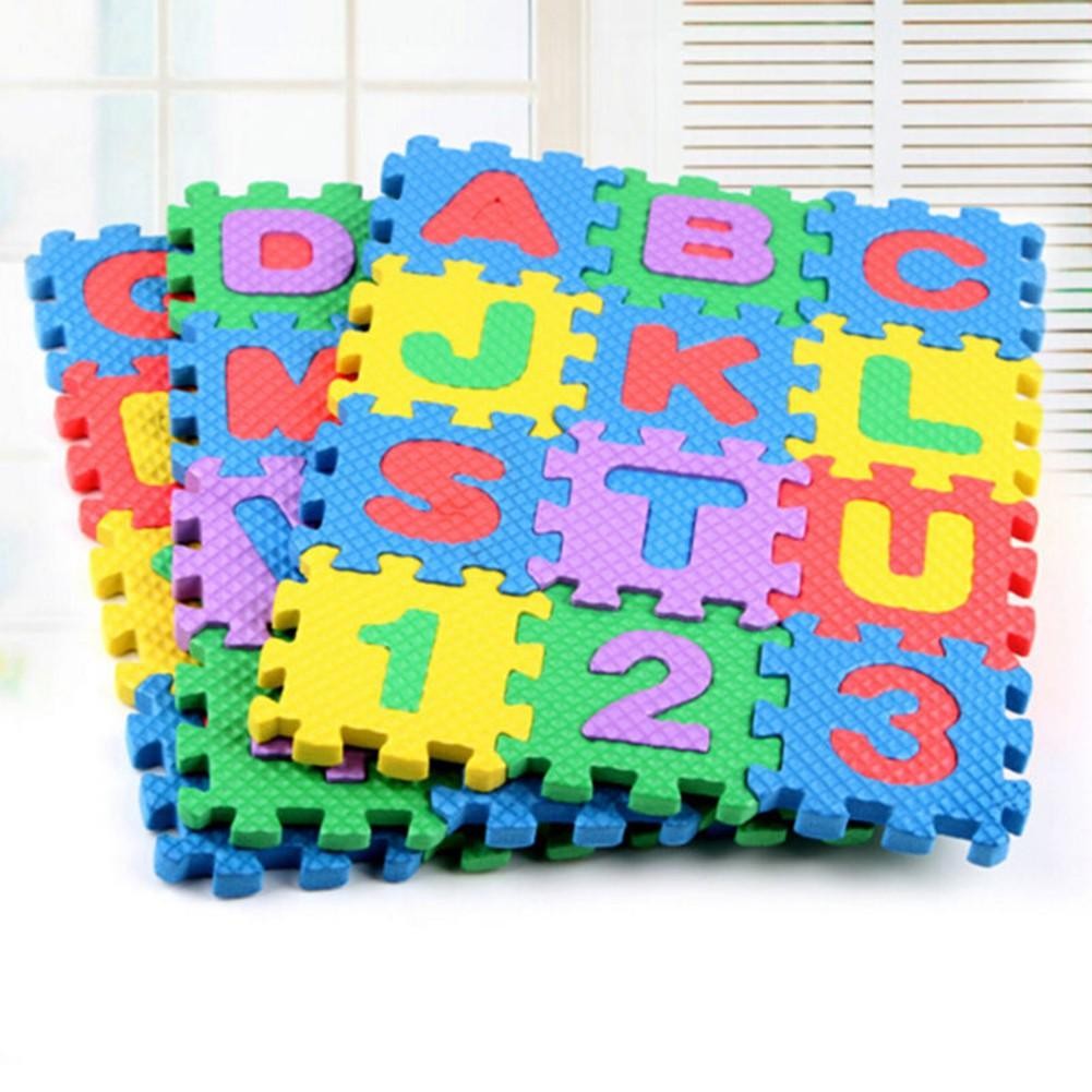 [Cod] Better 36Pcs Puzzle Balok/Busa Sambung Gambar Angka/Huruf Untuk Edukasi/Hadiah
