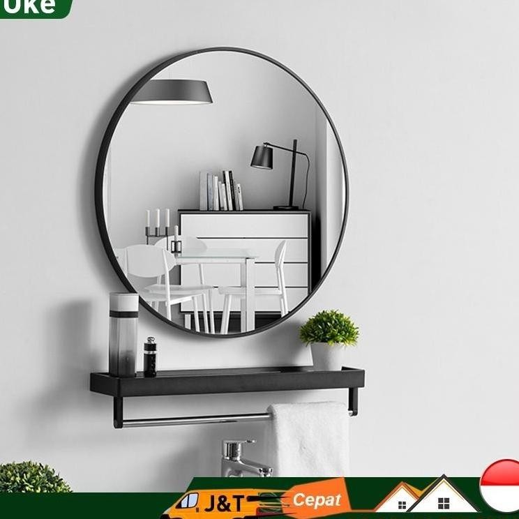 Cermin Bulat Cermin Gantung Dinding Bathroom Mirror Cermin Dinding 60CM