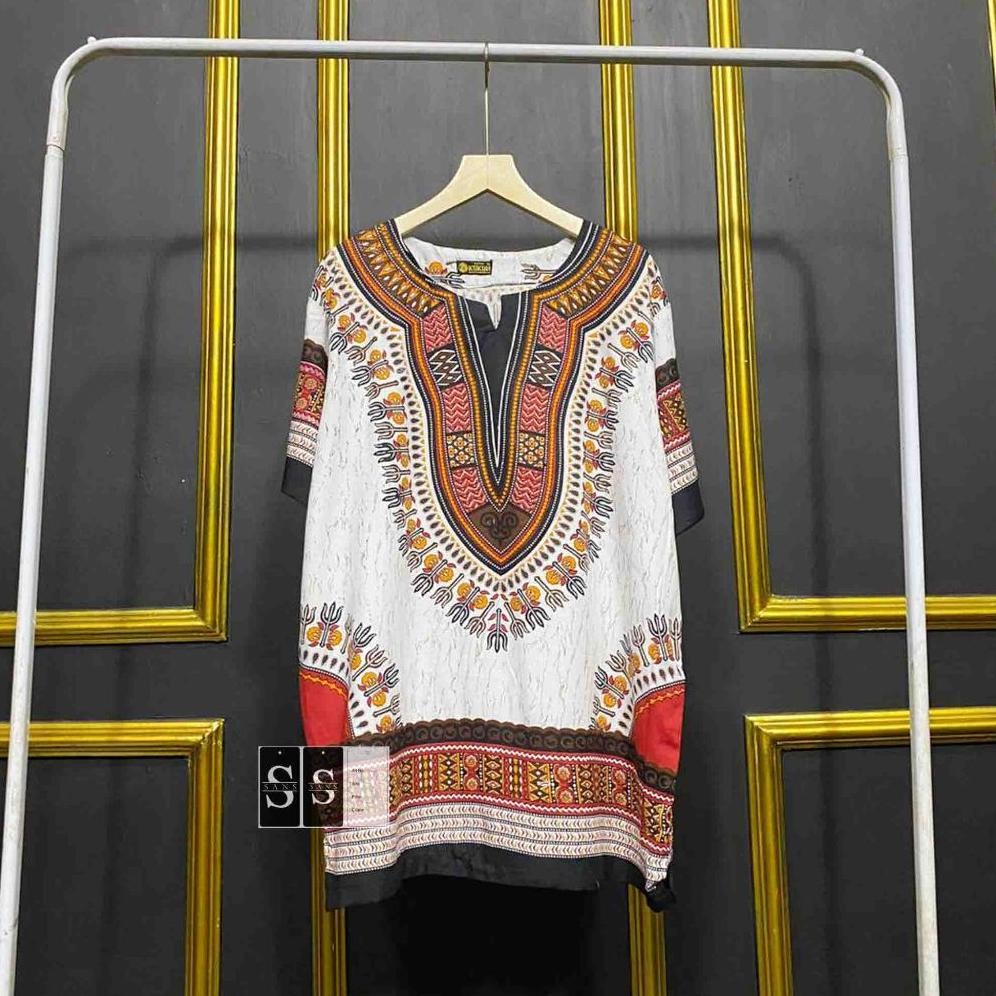 Ow42 h-4 Terbaru - Baju etnik dashiki batik bangkok pria dan wanita - baju pantai - baju santai - ka