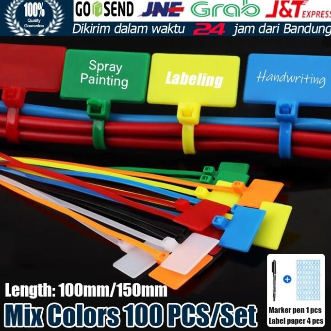 

100Pcs/Pack Kabel Tis / Cable Label Maker / Marker Name Tag Label Co