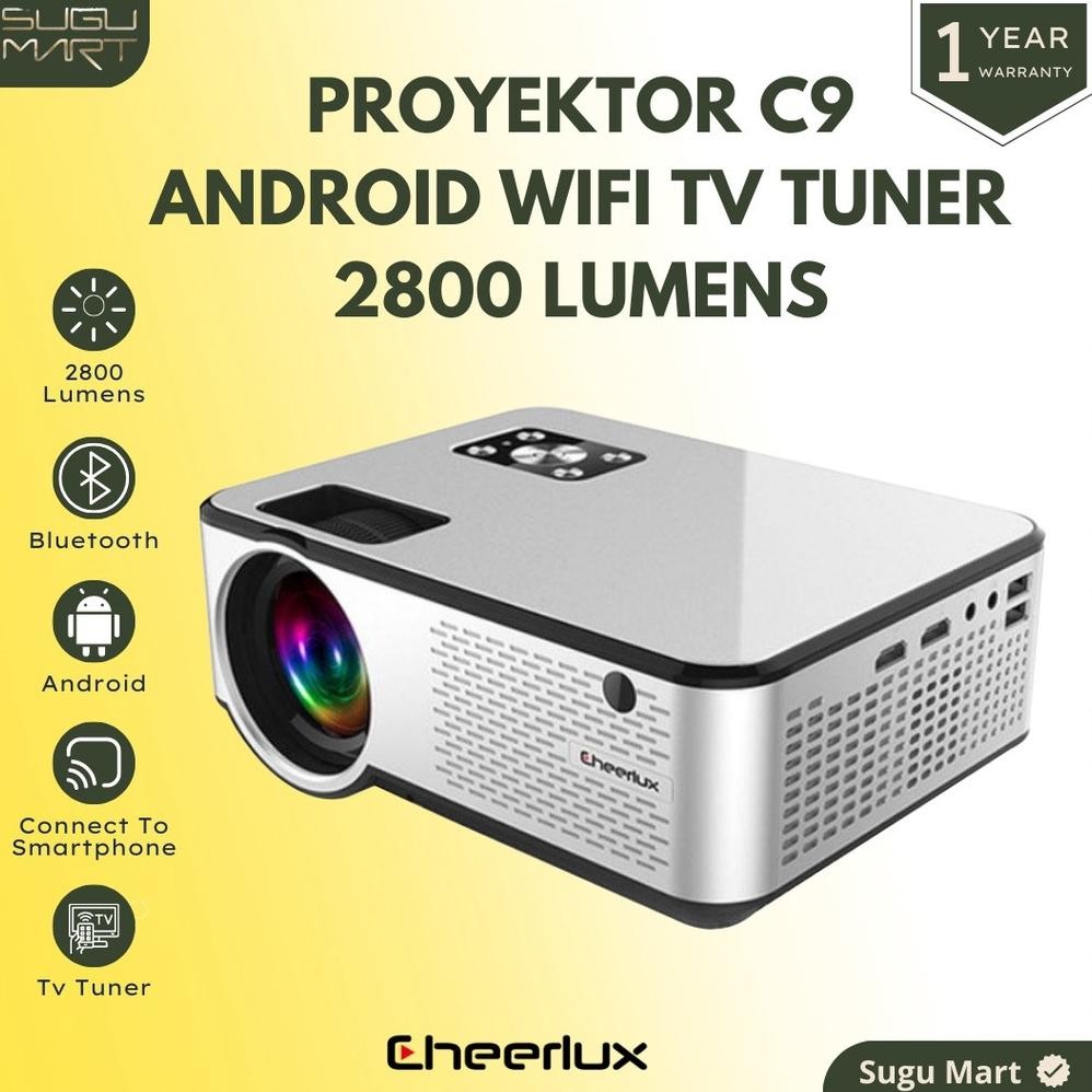 Proyektor Cheerlux C9 C9  | Cheerlux C9 Wifi | Cheerlux C9 Android  | Proyektor Mini Android Bluetoo