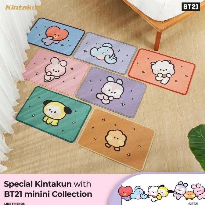 Kintakun Home BT21 minini Keset Serbaguna Anti Slip Doormat Persegi 40x60 cm KOYA RJ SHOOKY MANG CHI