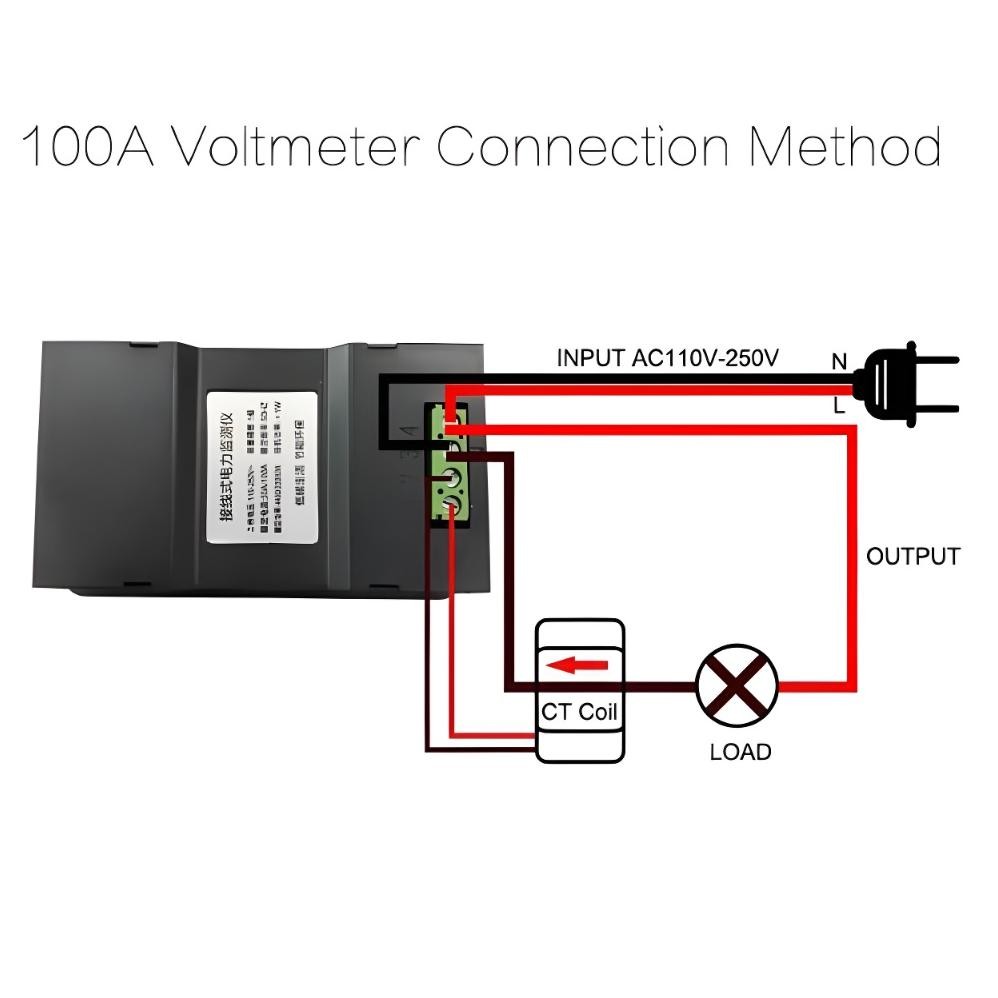 YZ Voltuner Voltmeter Meteran Digital 20 A dan 100 A 110V dan 220V LCD Digital