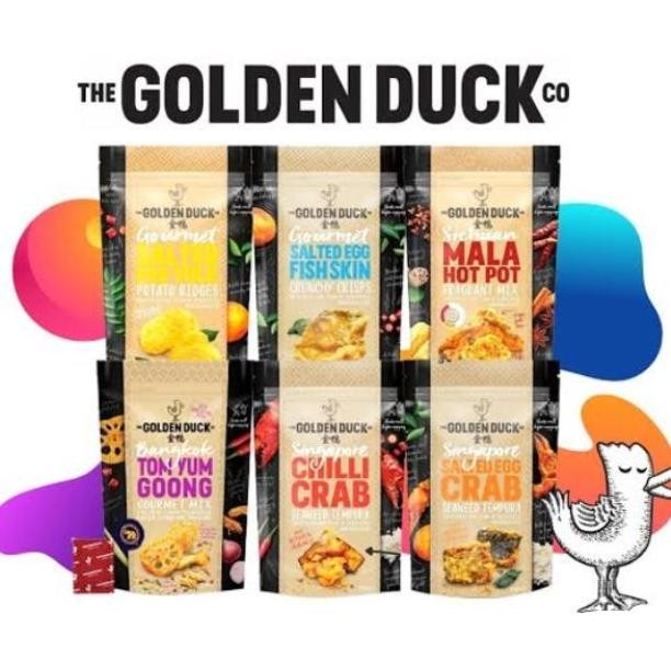 

Promo Golden Duck Singapore Snack Chips - Salted Egg / Tom Yum / Crab Chilli