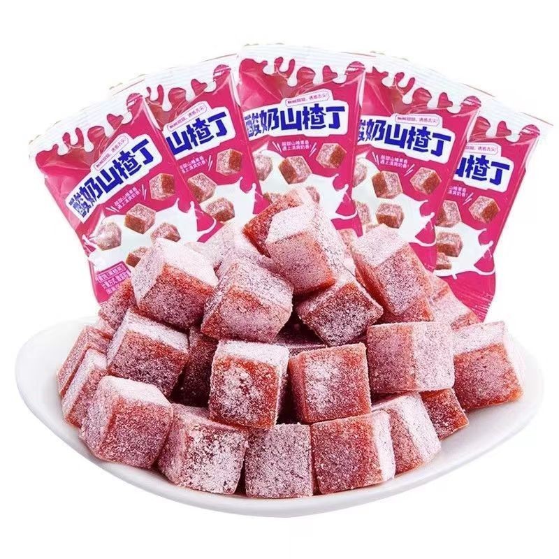 

Trendy Yogurt Hawthorn Cubes Small Pack Children's Healthy Nutritious Ready-to-Eat Snack Leisure Small Food Preserved Fruit Sweet and Sour