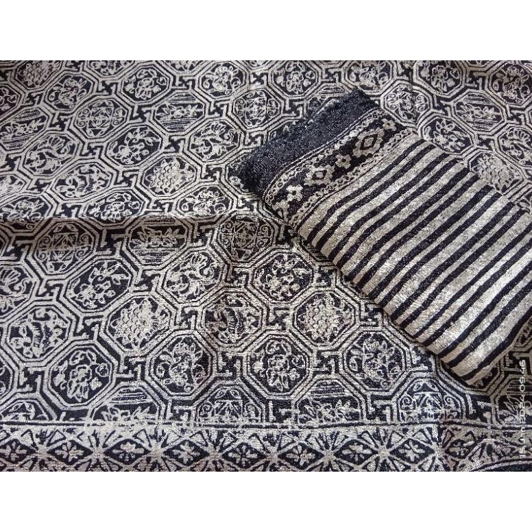 YZ Kain Batik Viscose Semi Hitam Putih Batik
