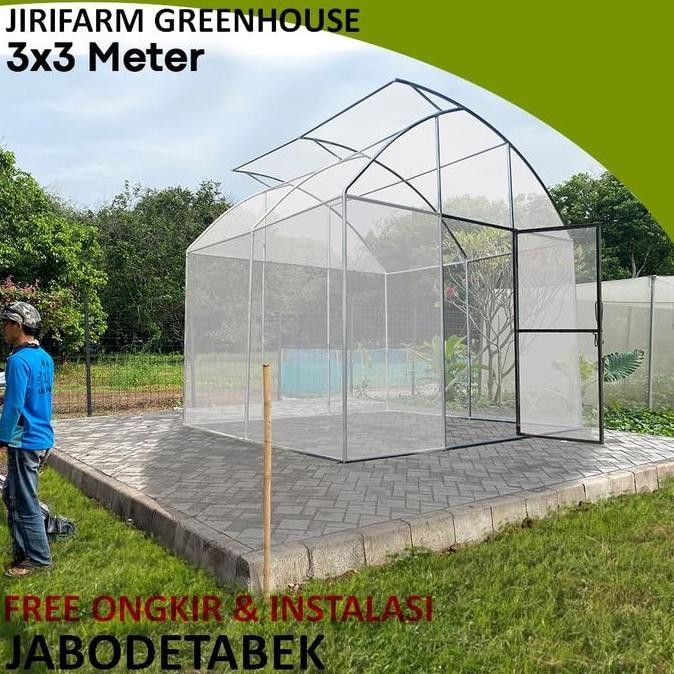 Sale Jirifarm Green House Ukuran 3X3 Meter Knock Down Rangka Pipa Besi