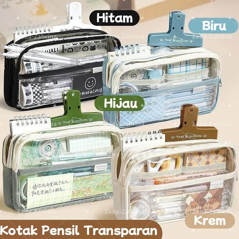 

Gd-90 Zada Tempat Pensil Transparan Large Kotak Pensil Anak Perempuan Pen Pouch Lucu Aesthetic Pencil Case Stationery Organizer School Stuff Perlengkapan Sekolah