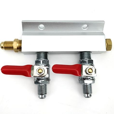 {{{{}}] KL02608 Gas Line Manifold Splitter 2 ways (MFL Thread)