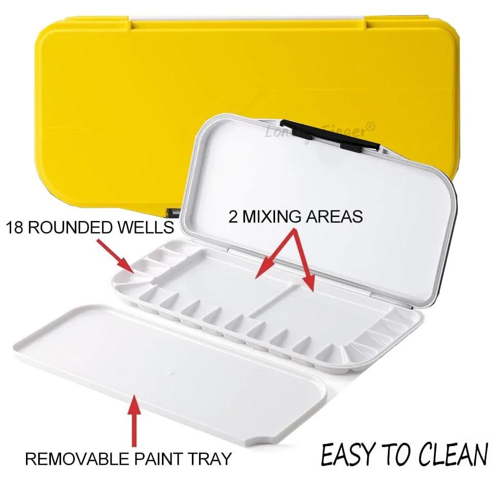 

18 Wells Watercolor Paint Palette, Portable Folding Paint Palette For Watercolor, Acrylic & Oil Paints Wonderful Box For Artists