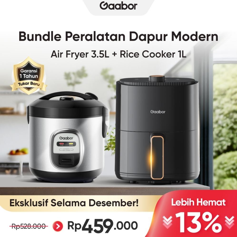 [Bundle] Gaabor Rice Cooker 1L + Air Fryer 3.5L