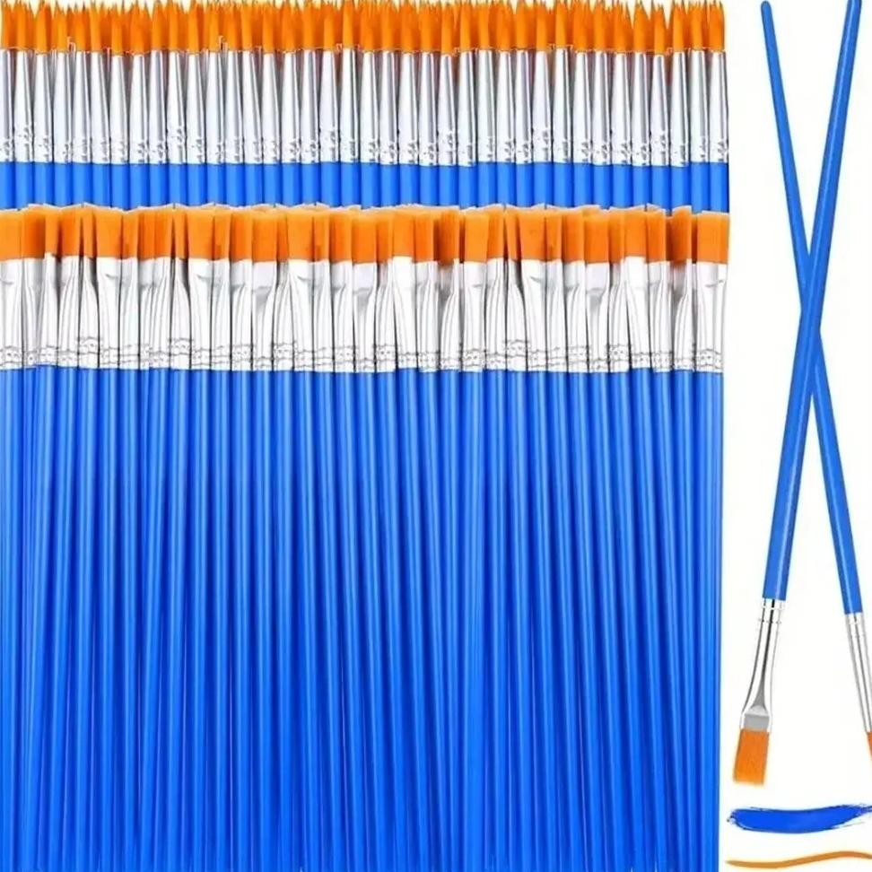 

30Pcs Small Fine Nylon Hair Detail Flat Paint Brush For Drawing Watercolor Brushes Paint Brushes Pen For Student Art Stationery