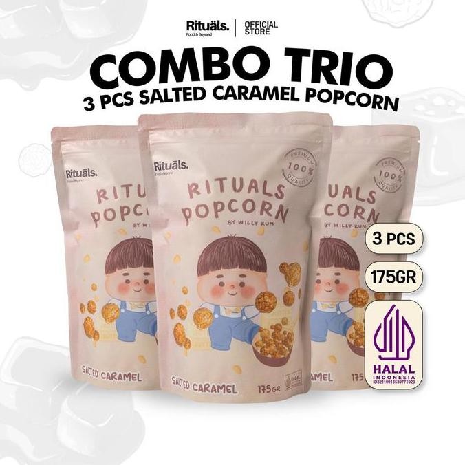 

Murah [Combo 3 Bungkus] Salted Caramel Popcorn 175Gr Ukuran Large - Snack Jagung Cemilan Crispy By Rituals Food