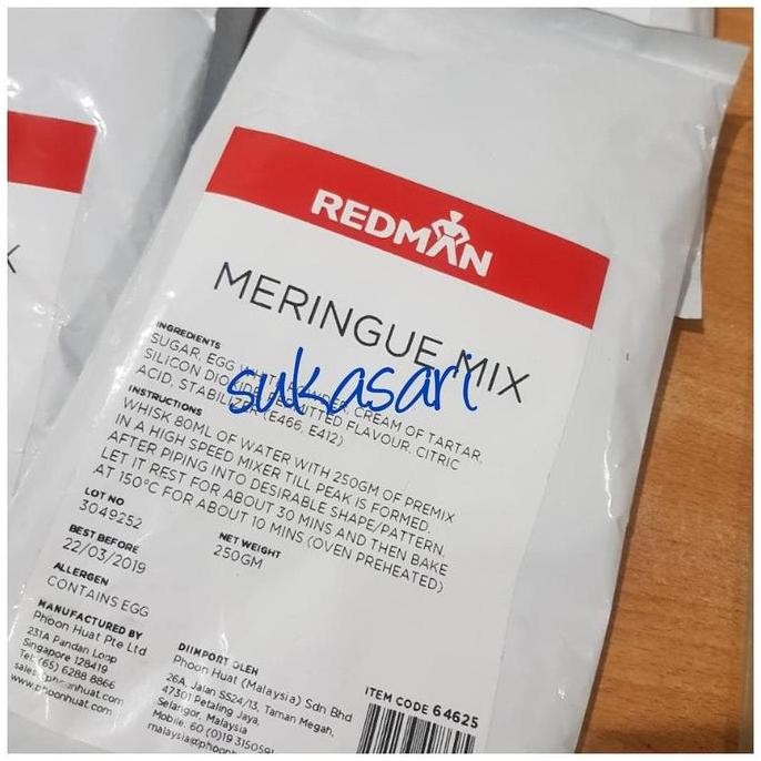 

Grosir Redman Meringue 250Gr Pack / Putih Telur Bubuk