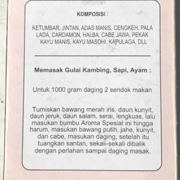 

Bumbu AROMA Gulai Special 1000 gram TA