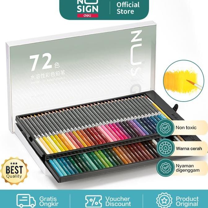 

Termurah Nusign Watercolor Pencil / Pensil Warna 48 72 Warna Gratis Kuas NS731