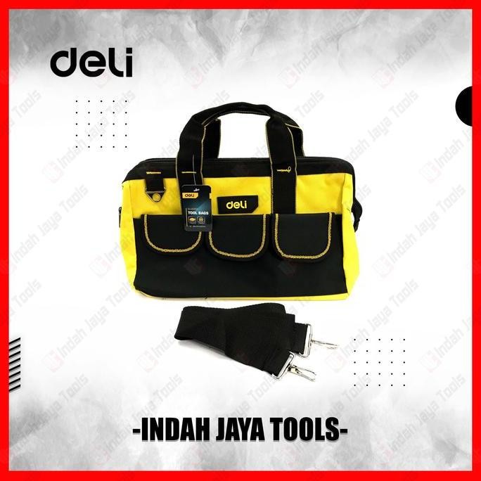 TERMURAH DELI DL430013 TOOL BAG 13 INCH - TAS KERJA ALAT PERKAKAS TOOLKIT SET