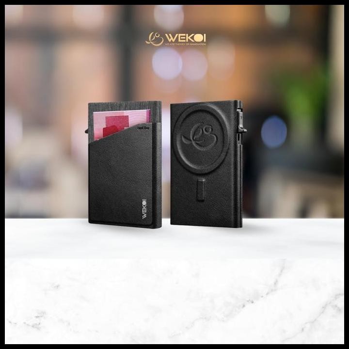 

Wekoi Magnetic Smart Card Holder Magsafe Leather Pop Up Card Case Wallet Terlaris