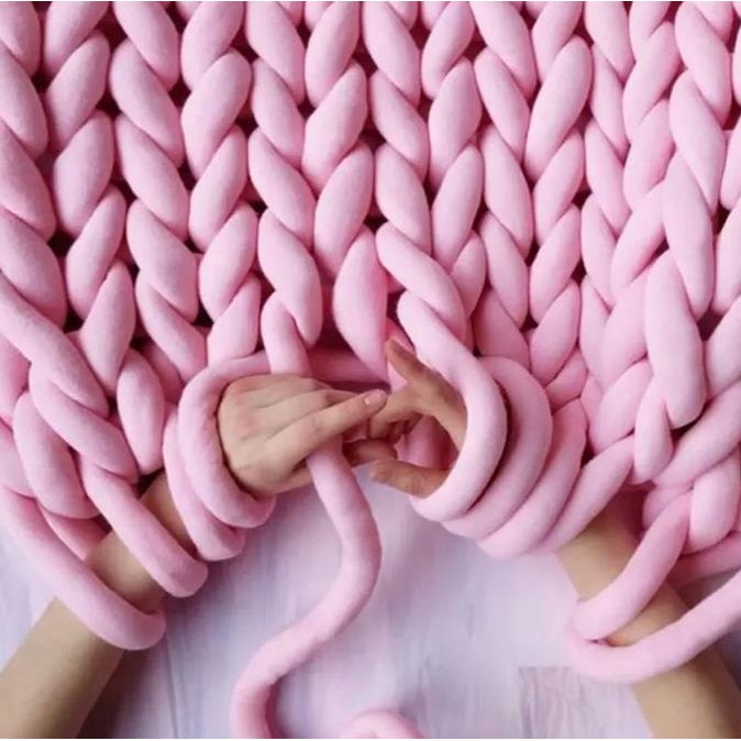 

500gr Super Thick Chunky Cotton Tube Yarn DIY Bulky Blanket Hand Knitt
