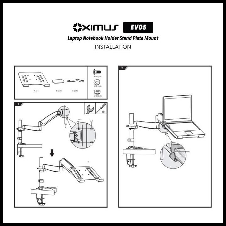 

Bracket Laptop Notebook Holder Stand Plate Mount Oximus Ev05 Black Computer Harga Promo