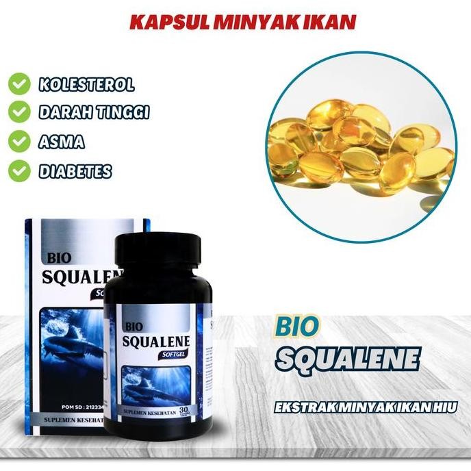 

Terlaris Bio Squalene Minyak Ikan Hiu Original Vitamin C Suplemen Kesehatan 30 Softgel / Botol