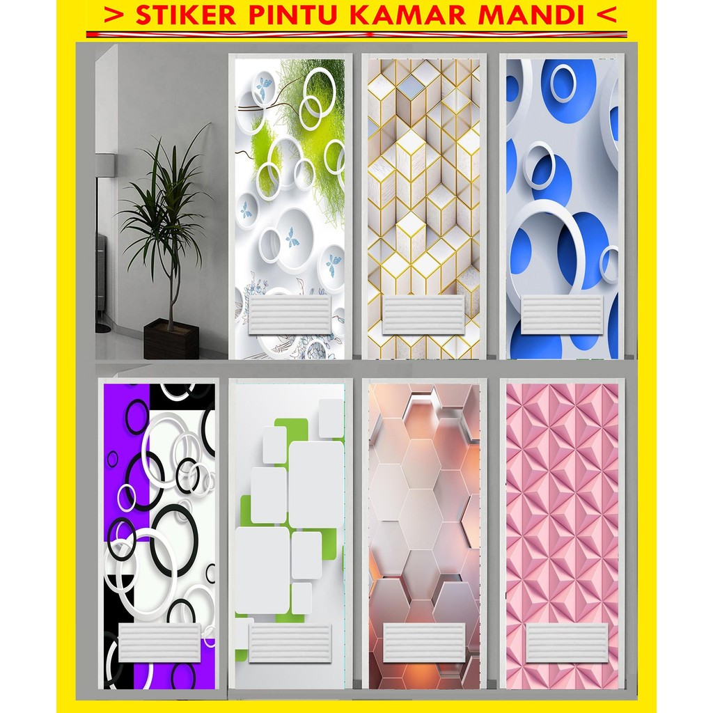 STIKER PINTU KAMAR MANDI / STIKER PINTU TOILET MOTIF 3D