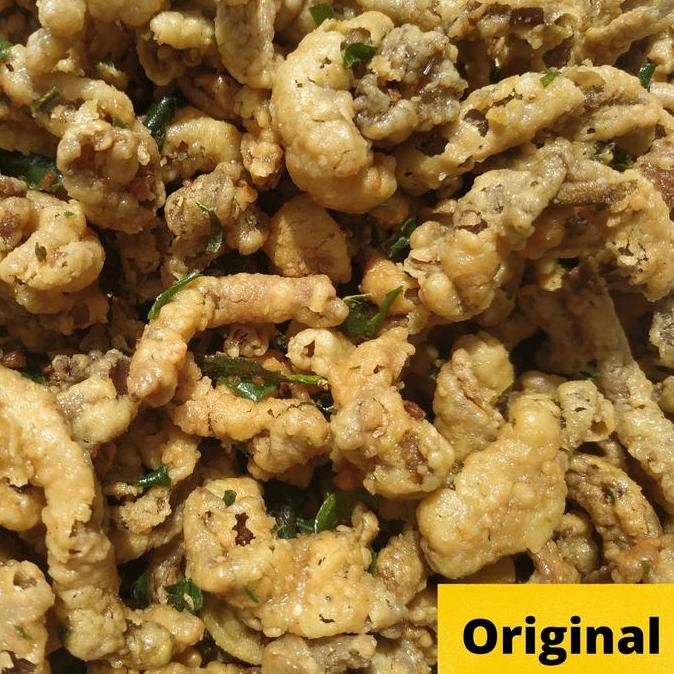 

HIW KERIPIK USUS AYAM CRISPY 500G / KRIPIK USUS / KRIPSUS PEDAS DAUN JERUK