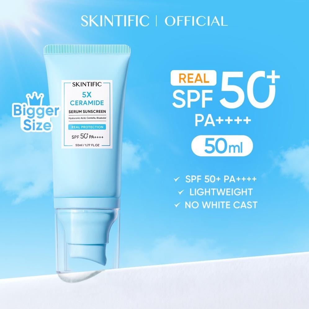 SKINTIFIC 5X Cerade Serum Sunscreen Stick SPF50 PA++++ Skincare Sunblock 80ml Untuk Skin Barrier Pro