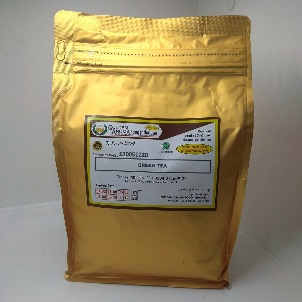 

BUMBU TABUR MANIS 1 KG RASA GREEN TEA COCOK UNTUK POPCORN, ANEKA KERIPIK, TABURAN CAKE DLL HALAL MUI