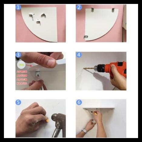 RAK SUDUT AMBALAN DINDING RUANG TAMU MINIMALIS SUSUN 3 PC PAJANGAN SHELVES