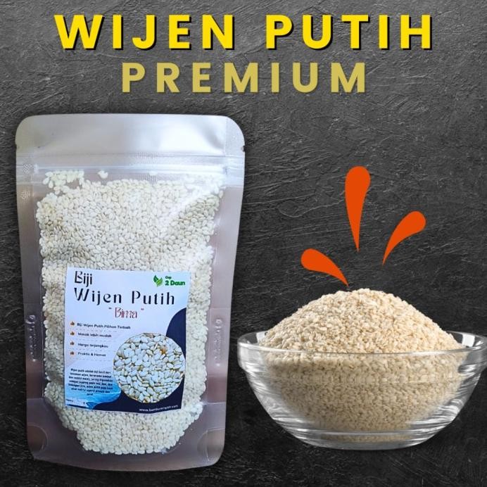 

Terlaris Biji Wijen Putih Pilihan Terbaik Kemasan Hemat 50G 100G Cap Dua Daun