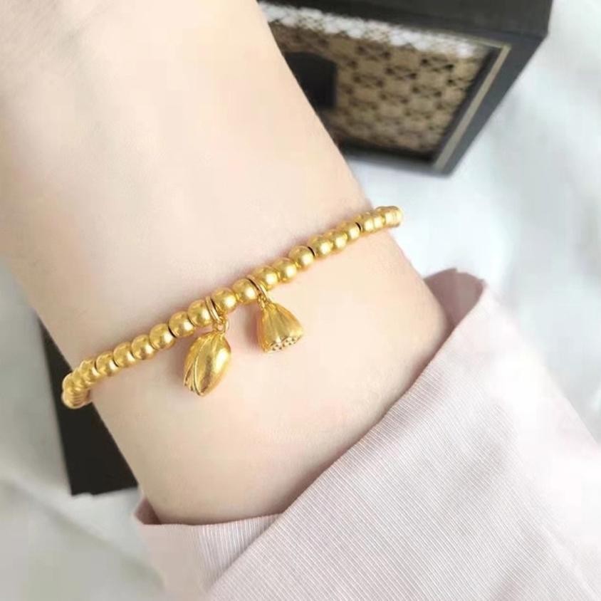 Premium Gelang Rosario / Gelang Manik-Manik Emas / Gelang Emas Wanita / Gelang Keberuntungan High Qu