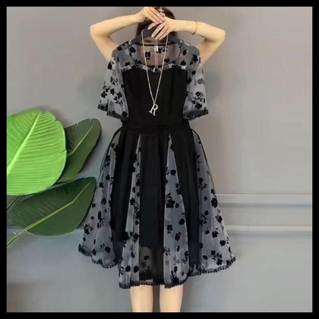 FAN 2025 ROK PENDEK PINGGANG KOREA SIFON KOREA BARU/DRESS BUNGA/MIDI DRESS KOREA