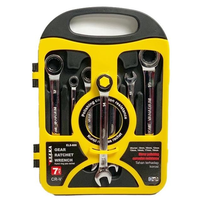 NEW Tekiro Kunci Ring Pas Set 7pcs Kunci Ring 8-19mm Wrench Rachet