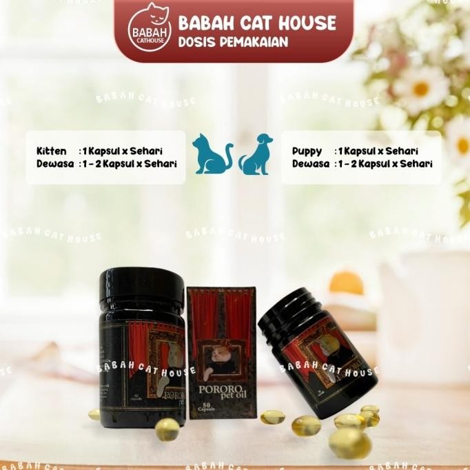 Terlaris Termurah Pororo Pet Oil 50 Capsule Vitamin Kucing Cat Anjing Dog Minyak Ikan Fish Suplement
