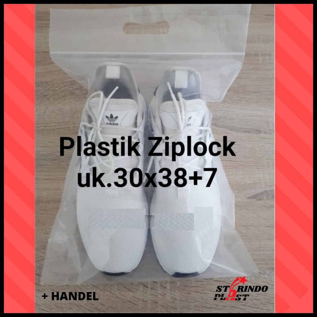 PLASTIK ZIPLOCK PLASTIK KLIP  30X38+7CM BENING TRANSPARAN UNTUK BAJU SEPATU GAMIS