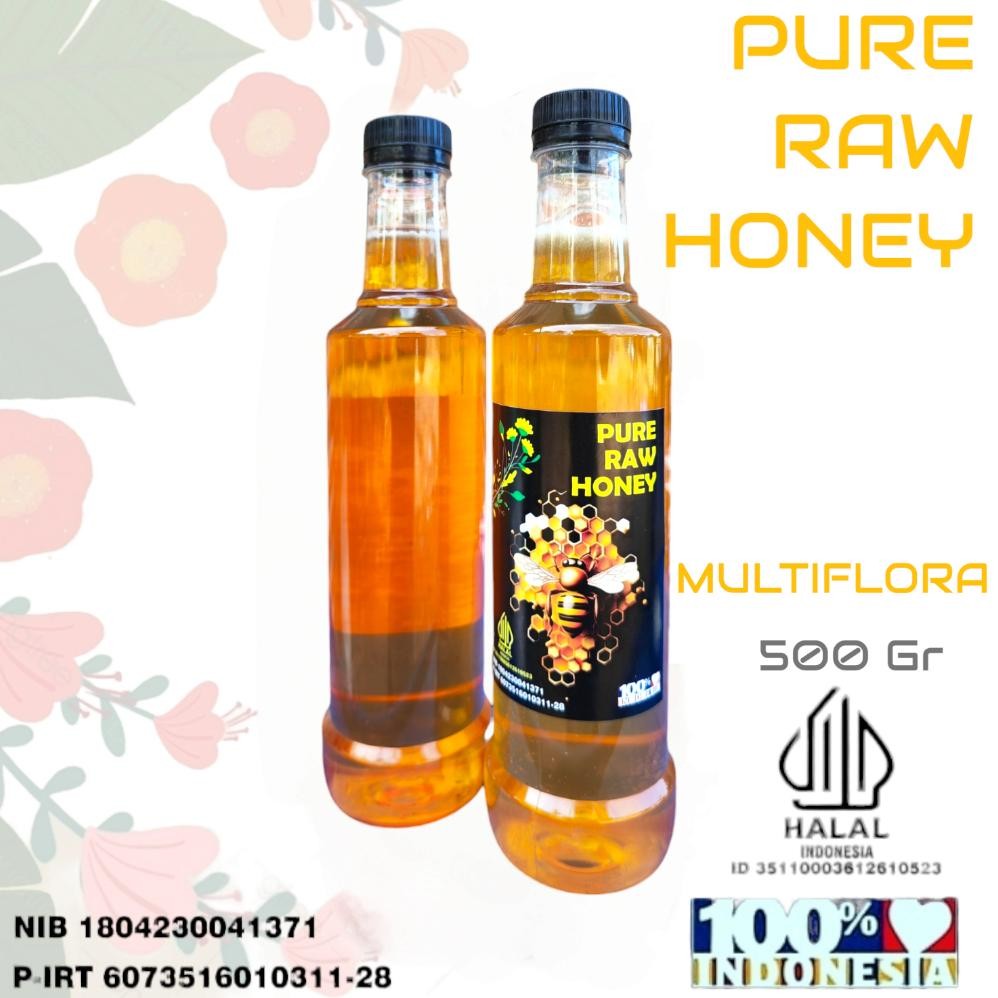 

Paket 2 pcs Madu Murni Asli 5OO gr Nektar Multiflora100% Alami Pure Natural Raw Honey AST nUg