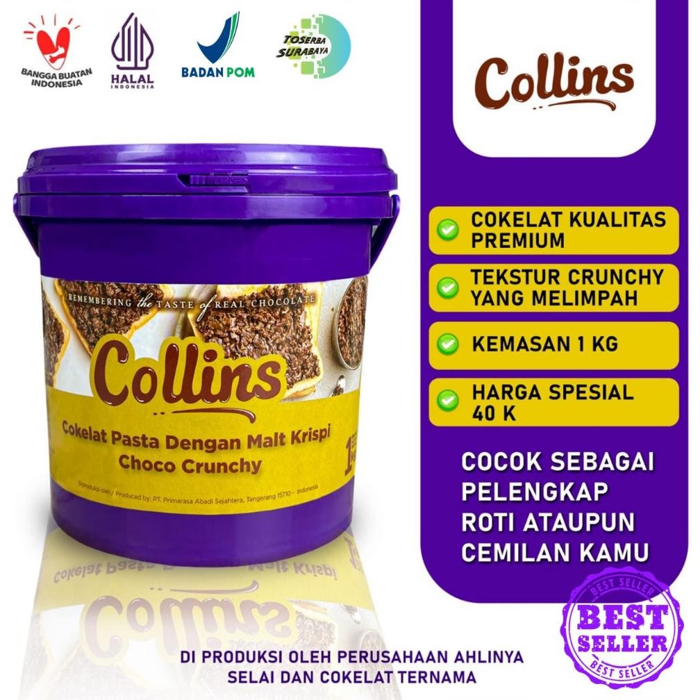 

JATIM - COLLINS CHOCO CRUNCHY 1Kg - Selai Cokelat Malt Krispi BEST SELLER AST nUg