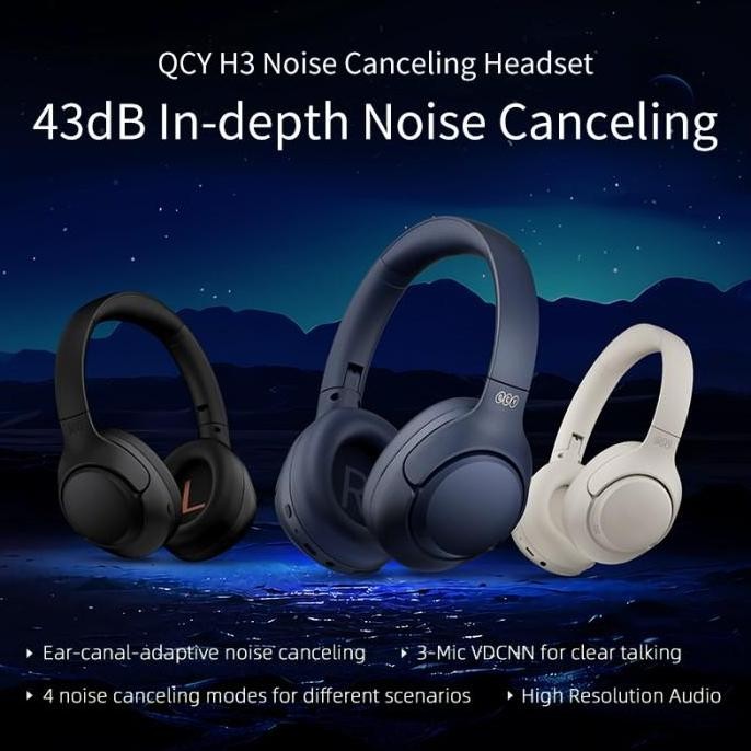 Qcy H3 Wireless Noice Canceling Headset New Stok