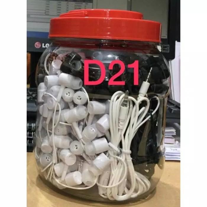 Headset Handsfree D21 + Mic Earphone D-21 Stereo Earphone Hf