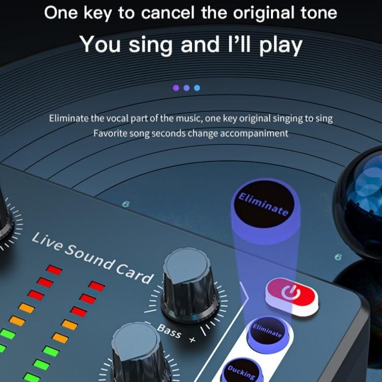 Vegue-Kartu Ktv M8 Live Sound Card Anchor Recording K Song Computer Mobile Microphone Electric Sound