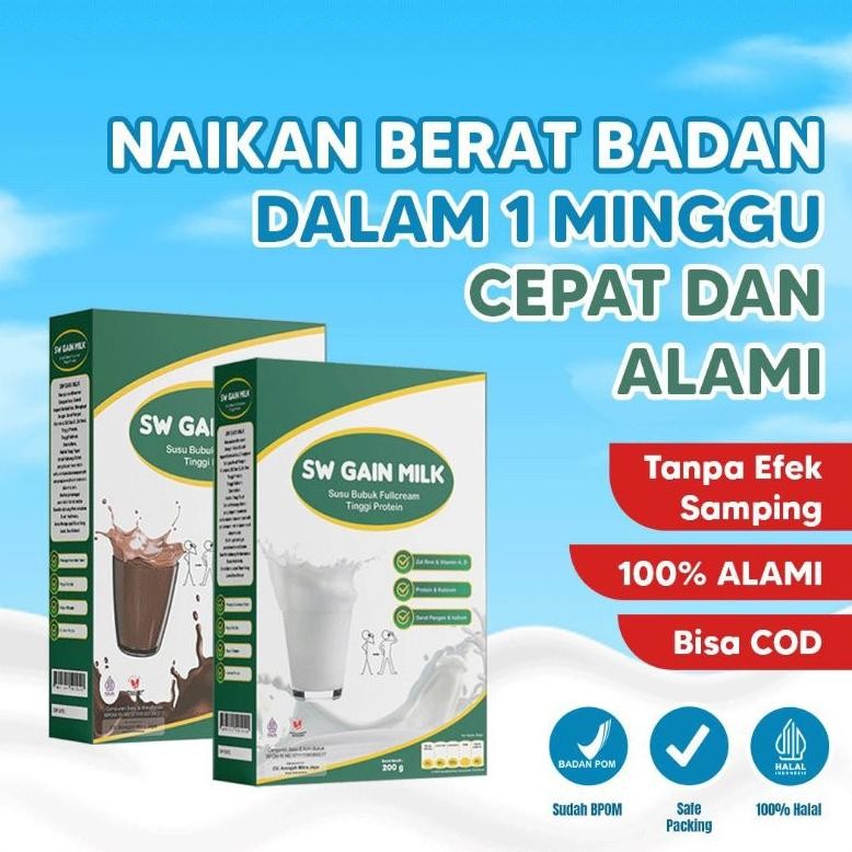 

SW GAIN MILK/ SUSU PENGGEMUK BADAN / SUSU PENAMBAH BERAT BADAN AMPUH CEPAT ORIGINAL nUg