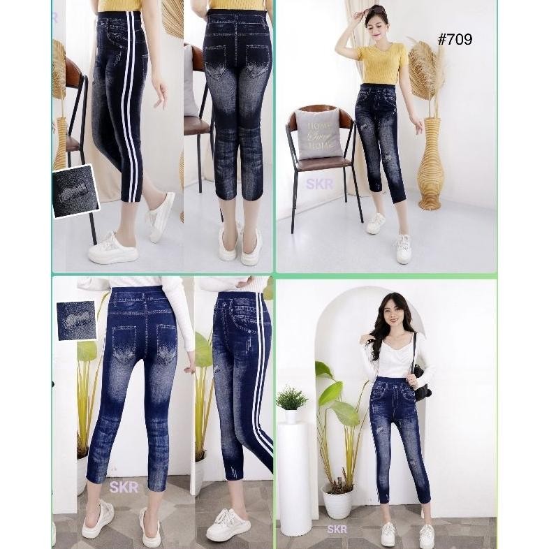 Legging Import 7/8 List Motif Jeans