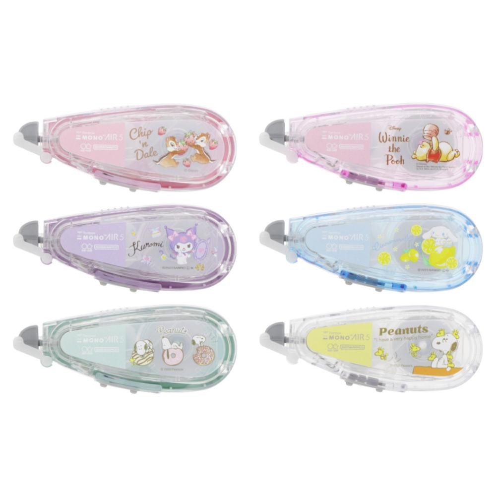 

RB Tombow Mono Air Correction Tape Disney Winnie The Pooh Chip N' Dale Sanrio Kuromi Cinnamoroll Peanuts Snoopy Moomin Little My Chiikawa 5mm x 10m Pita Koreksi Limited Edition