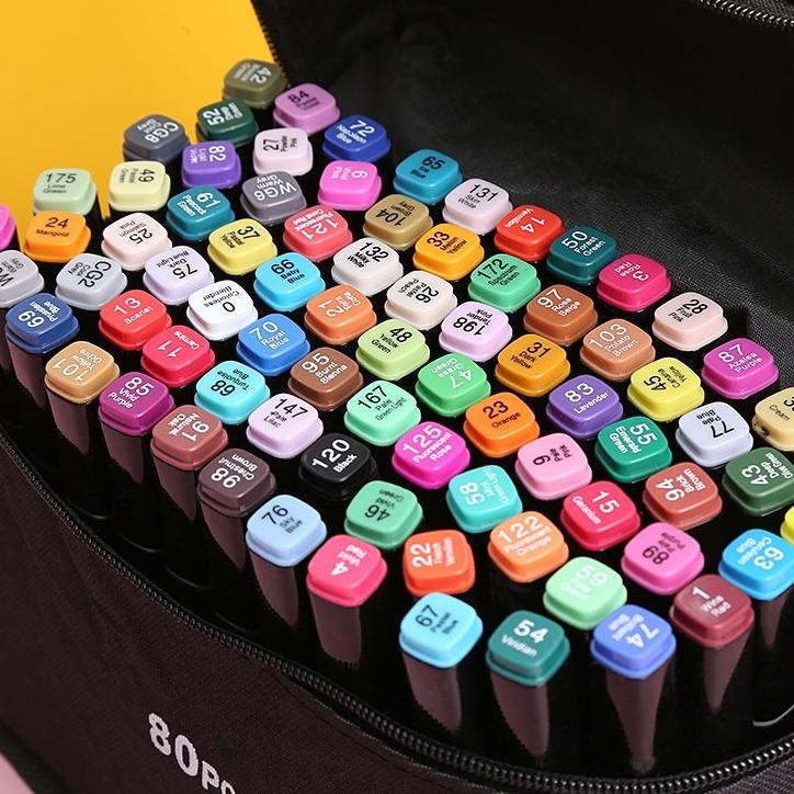 

RB WY TouchFive 24/36/48/60/80 Warna Sketsa Spidol Umum General Marker Set Animation Markers / Twin Market Set Spidol