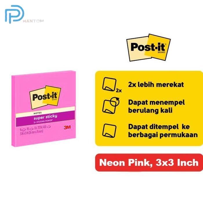 

BARU 3M POST IT 3M WARNA MEMO STICK NEON PINK 3X3 IN 654 1SSNNP