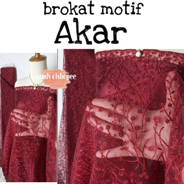 SY 0,5 meter kain BROKAT TILE / kain KEBAYA BRUKAT motif Akar