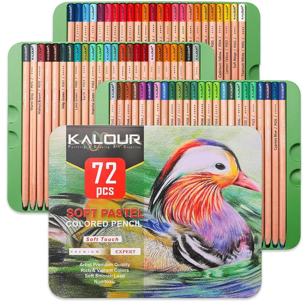 

Soft Colored Pencils 72 Pcs Vibrant Colors Soft Core Soft Pastel Colored Colored In Tin Box,For Beginners & Pro Artists