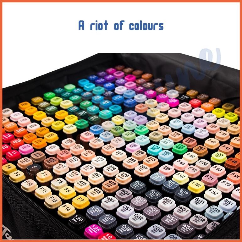 

RB Hightune Spidol Sketsa Spidol Umum 24/60/80/100/120 Warna Spidol Brush Pen Animation Markers